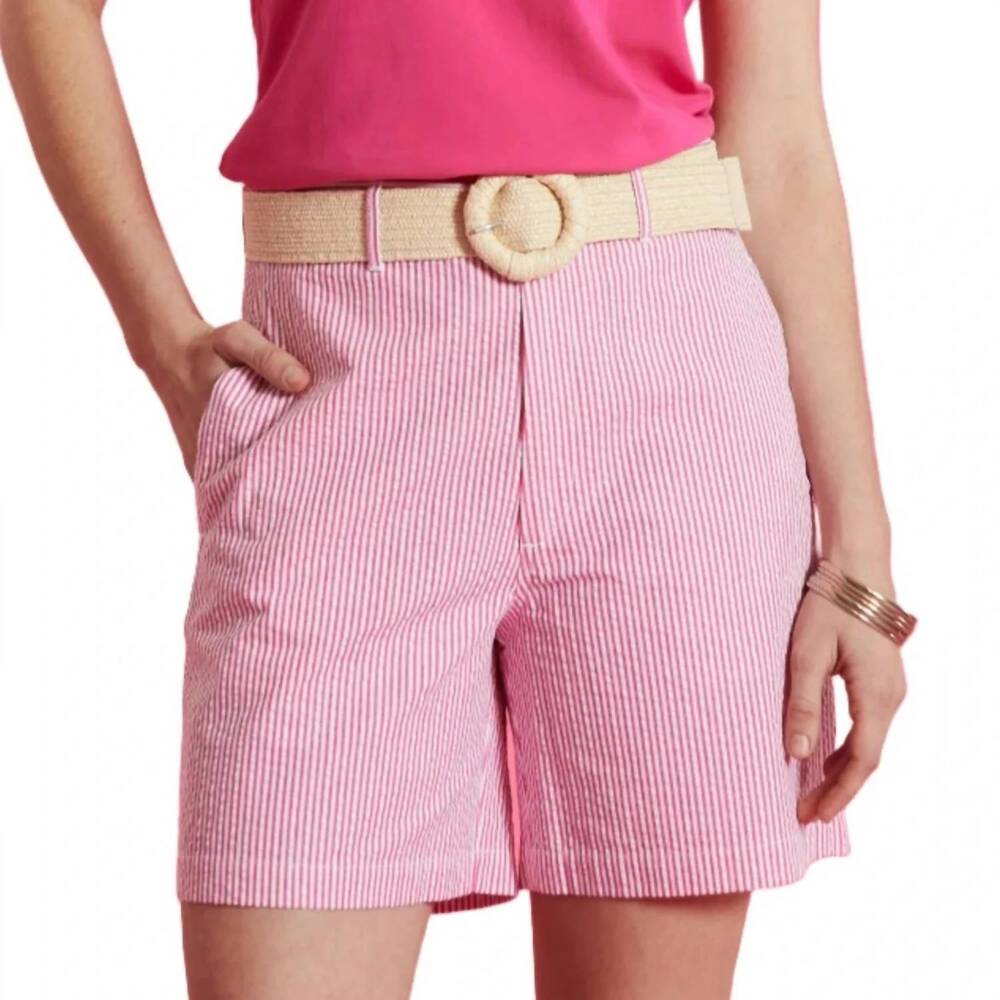 NEW TYLER BOE bev seersucker bermuda short in cabaret